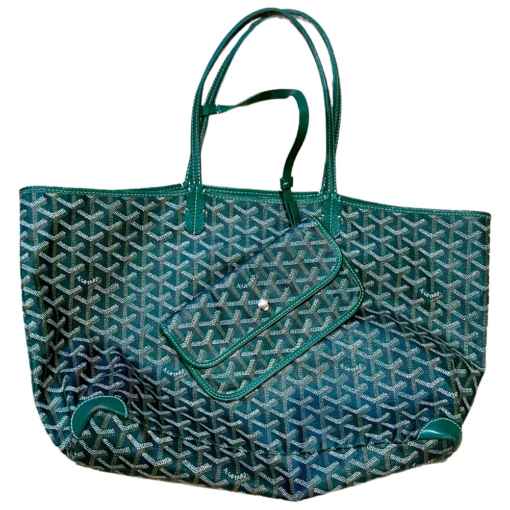 Goyard PM Saint Louis Tote Coated Canvas Green Purse